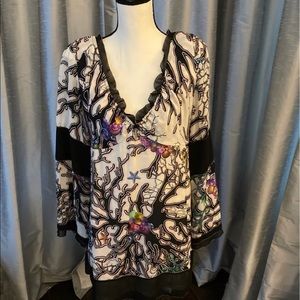 Roberto Cavalli black and white top size M